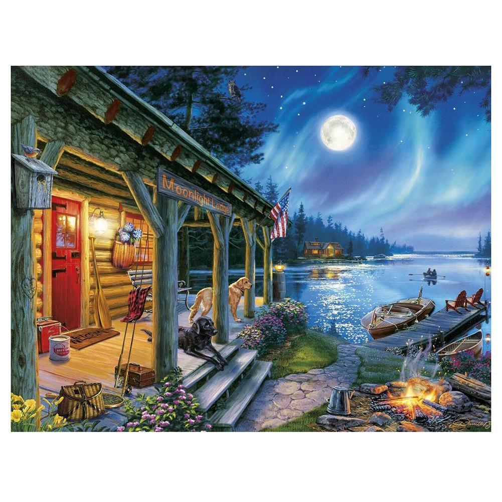 Lake Night Mosai - Full Diamond Painting - 30x25cm