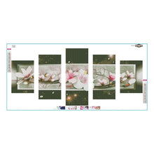 Load image into Gallery viewer, 5pcs/set Flower - Full Drill Round Drill Painting - 95x45cm
