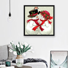 Load image into Gallery viewer, Snowman Couple  - Full Diamond Painting - 30x30cm
