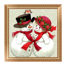 Load image into Gallery viewer, Snowman Couple  - Full Diamond Painting - 30x30cm
