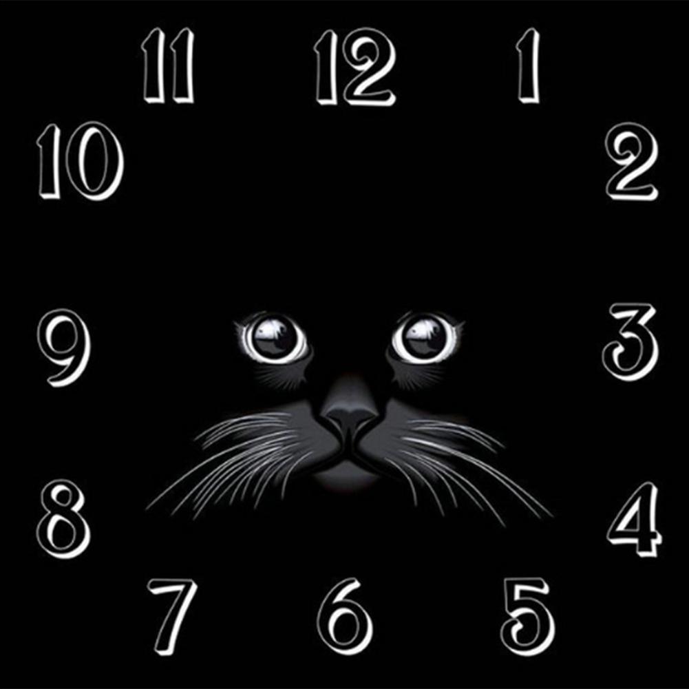 Clock Cat  - Full Diamond Painting - 30x30cm