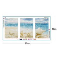 Load image into Gallery viewer, 3pcs Beach Shell - Full Drill Round Drill - 80x40cm
