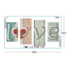 Load image into Gallery viewer, 4pcs/set Love - Full Drill Round Drill Painting - 80x45cm
