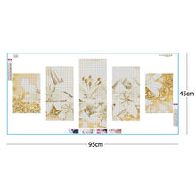 Load image into Gallery viewer, 5pcs/set Flower - Full Drill Round Drill Painting - 95x45cm
