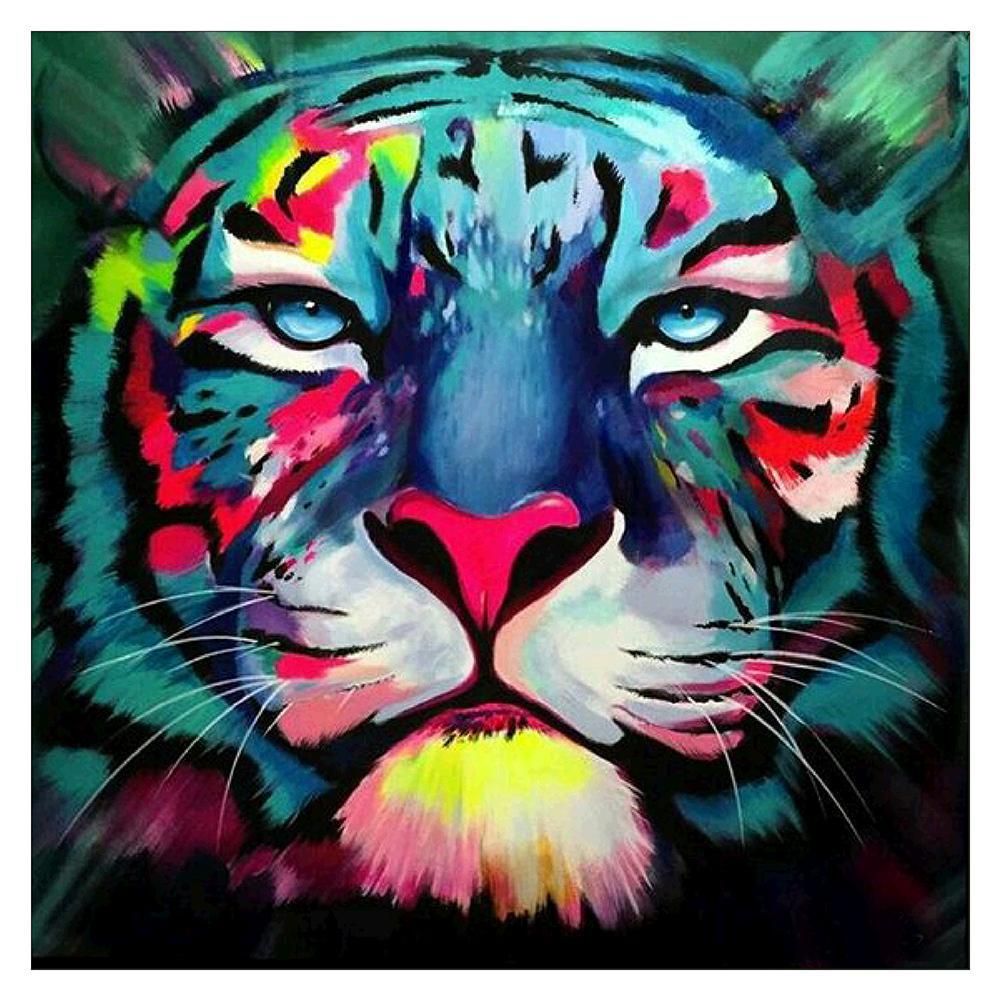 Colorful Tiger  - Full Diamond Painting - 30x30cm