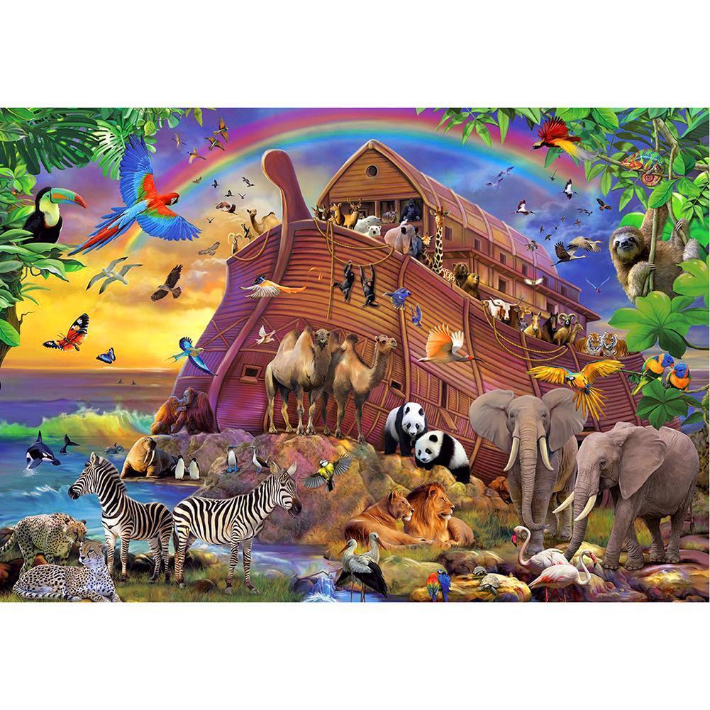 Animals - Full Drill Round Drill - 40x30cm