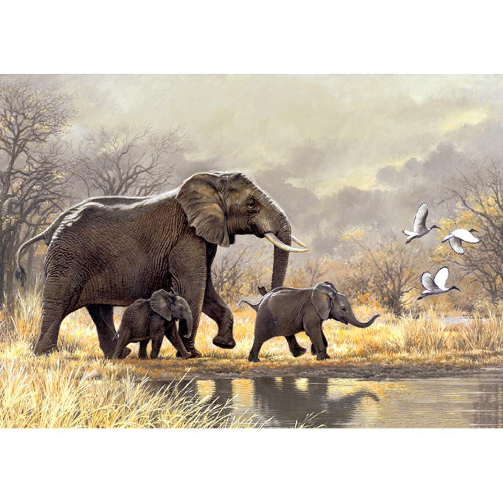 Elephants  - Full Diamond Painting - 40x30cm