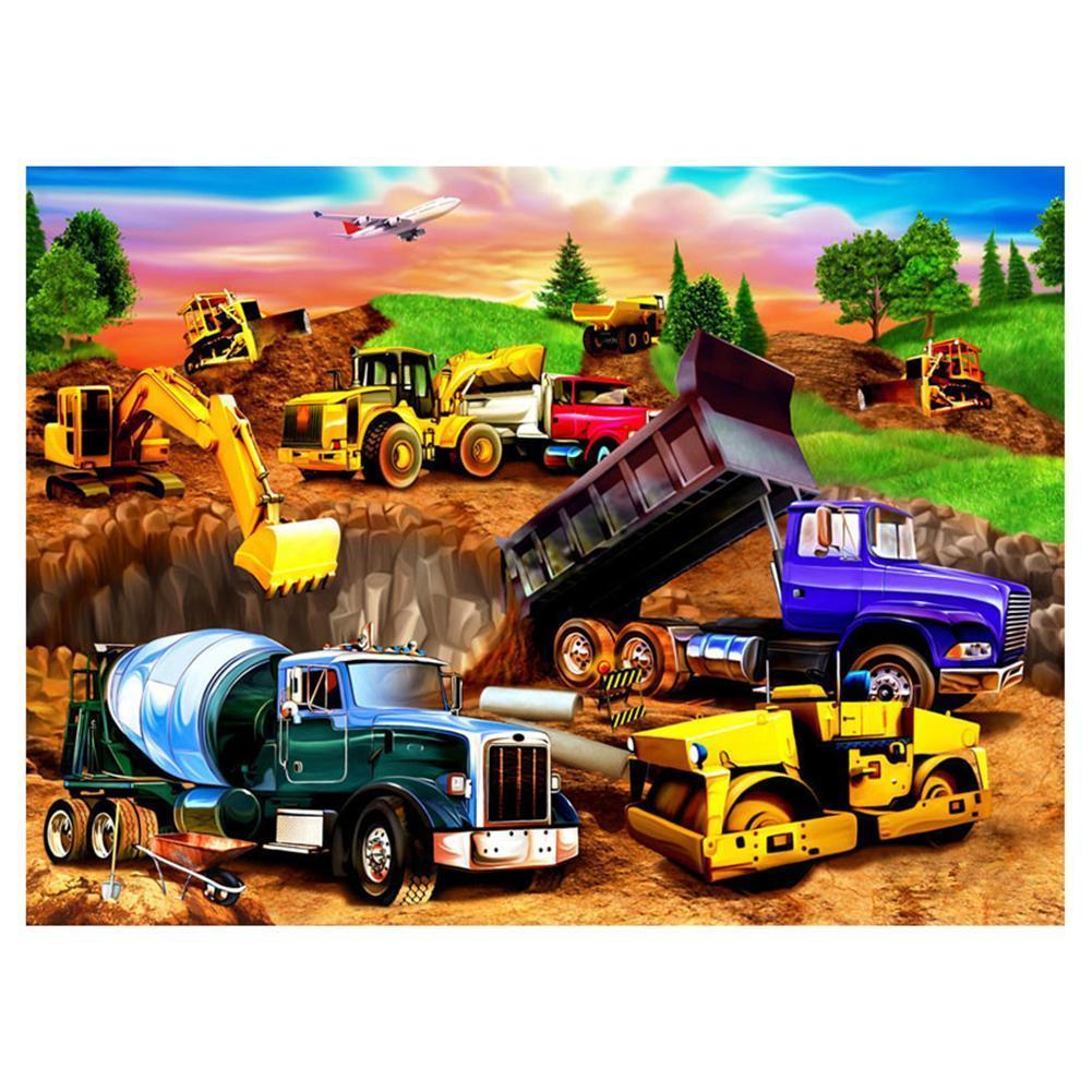 Car - Full Drill Round Drill - 40x30cm