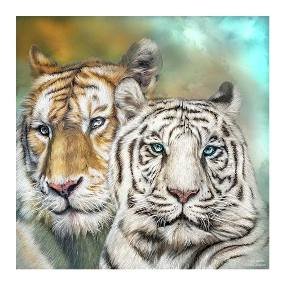 Double Tigers  - Full Diamond Painting - 30x30cm