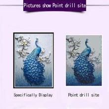 Load image into Gallery viewer, Blue Peafowl - Full Drill Round Drill - 30x40cm
