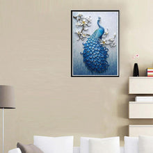 Load image into Gallery viewer, Blue Peafowl - Full Drill Round Drill - 30x40cm
