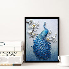 Load image into Gallery viewer, Blue Peafowl - Full Drill Round Drill - 30x40cm
