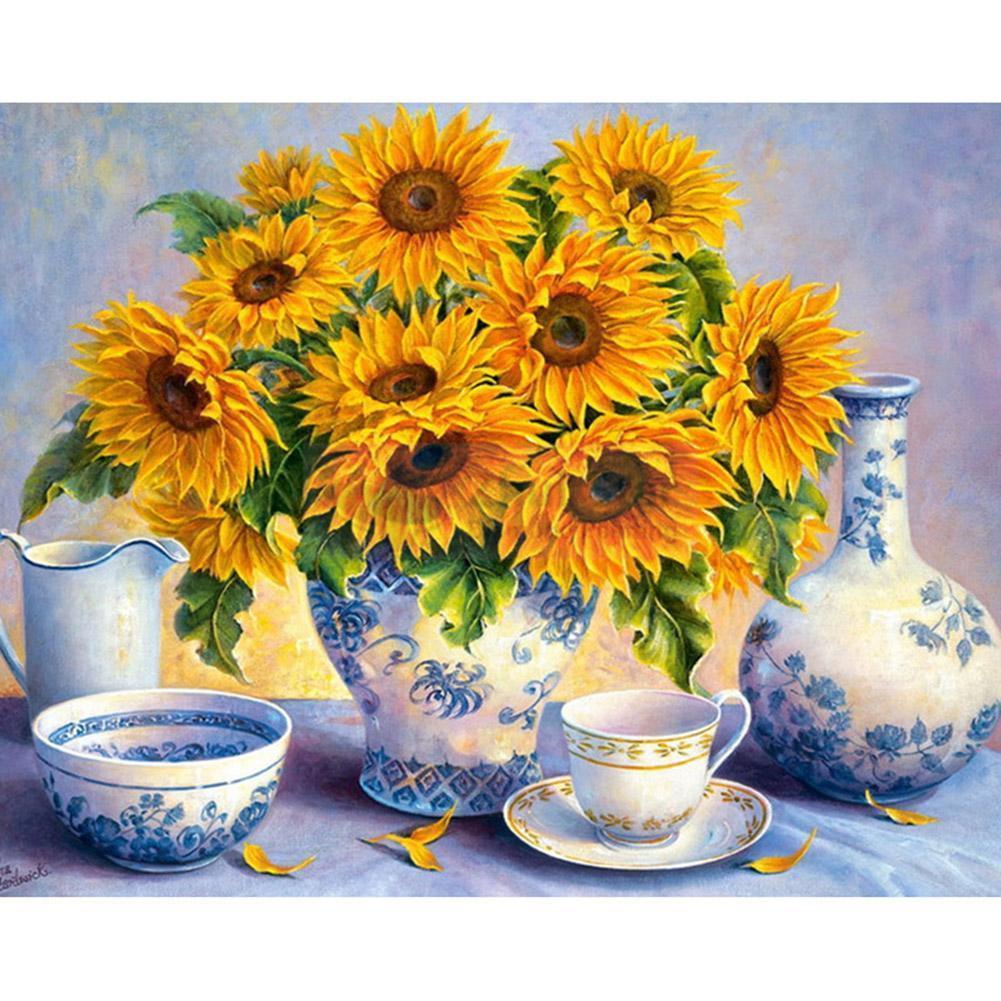 Flower  - Full Drill Round Drill - 30x40cm