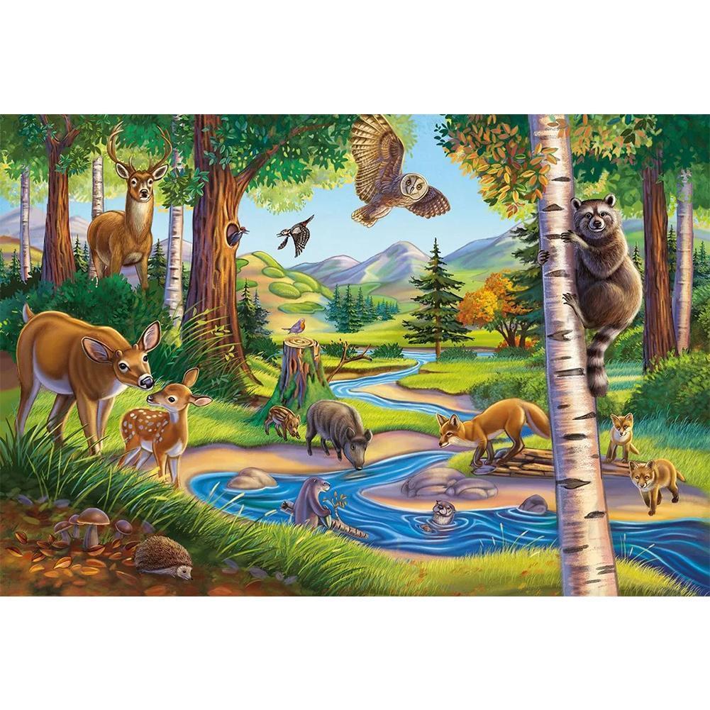 Animals  - Full Drill Round Drill - 40x30cm