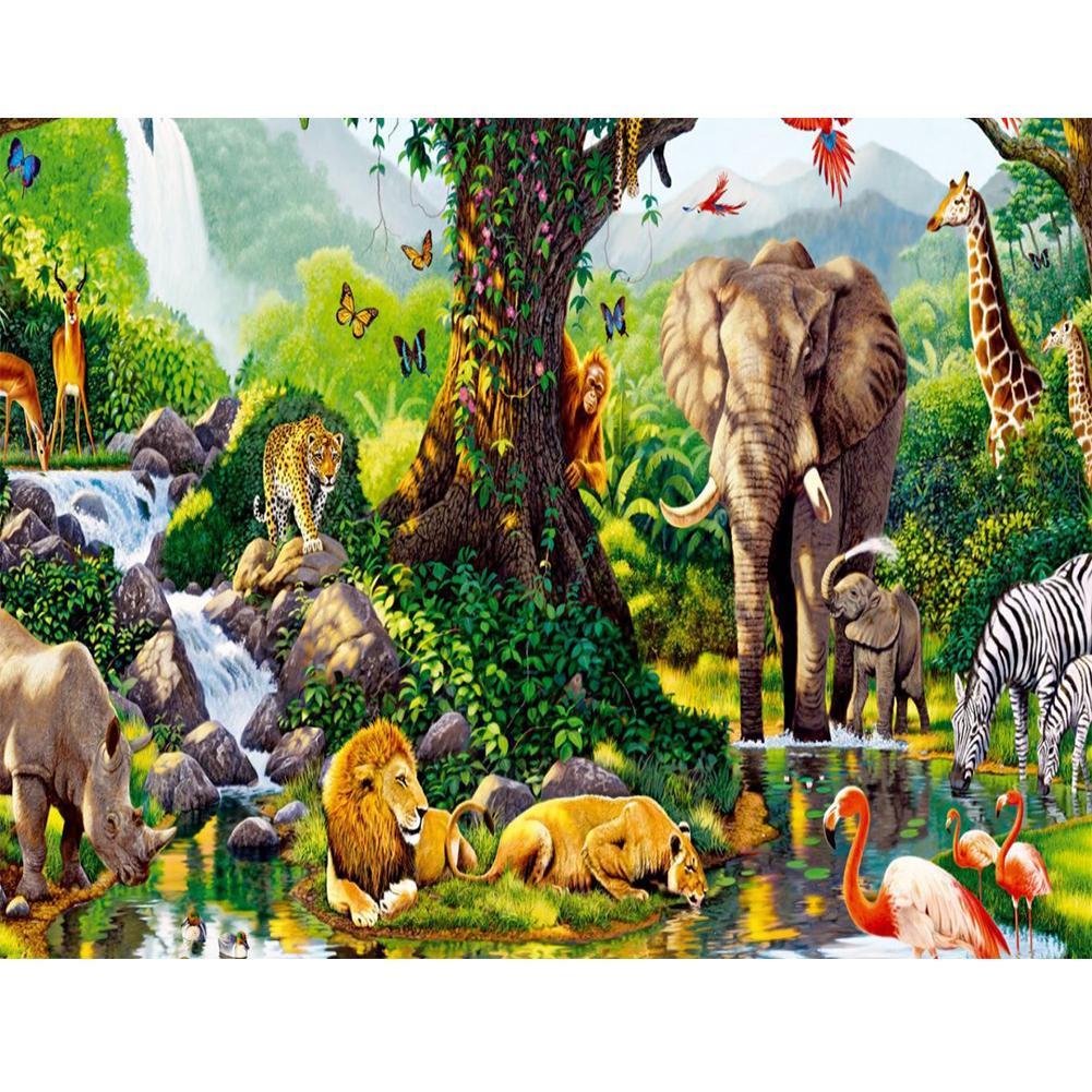 Animals  - Full Drill Round Drill - 40x30cm