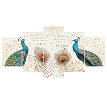 Load image into Gallery viewer, 5pcs/set Peafowl - Full Drill Round Drill Painting - 95x45cm
