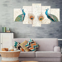 Load image into Gallery viewer, 5pcs/set Peafowl - Full Drill Round Drill Painting - 95x45cm
