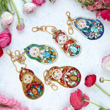 Load image into Gallery viewer, 5pcs Matryoshka DIY Keychain
