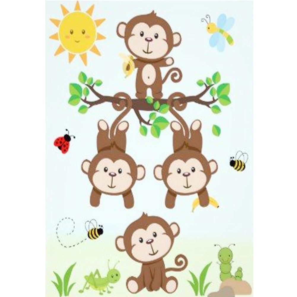 Monkey  - Full Drill Round Drill - 30x40cm