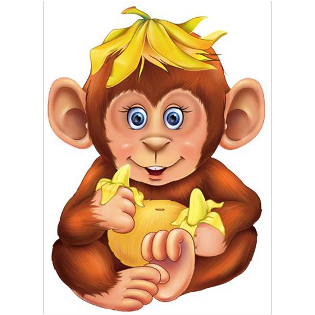 Monkey  - Full Drill Round Drill - 30x40cm