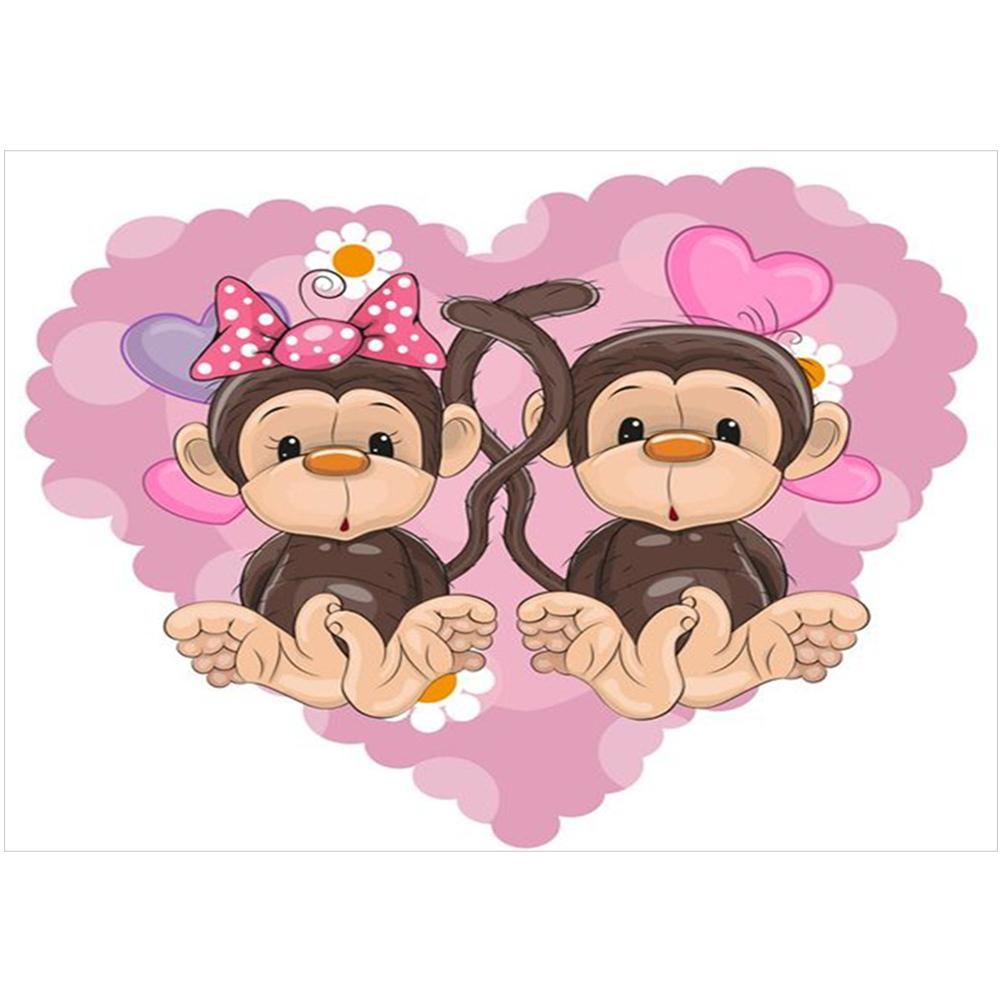 Monkey  - Full Drill Round Drill - 30x40cm