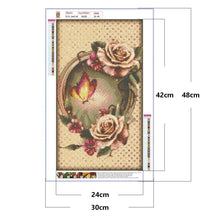 Load image into Gallery viewer, Flower Butterfly  - Full Drill Round Drill - 30x35cm
