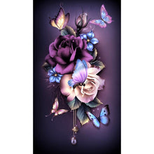 Load image into Gallery viewer, Flower Butterfly  - Full Drill Round Drill - 30x48cm
