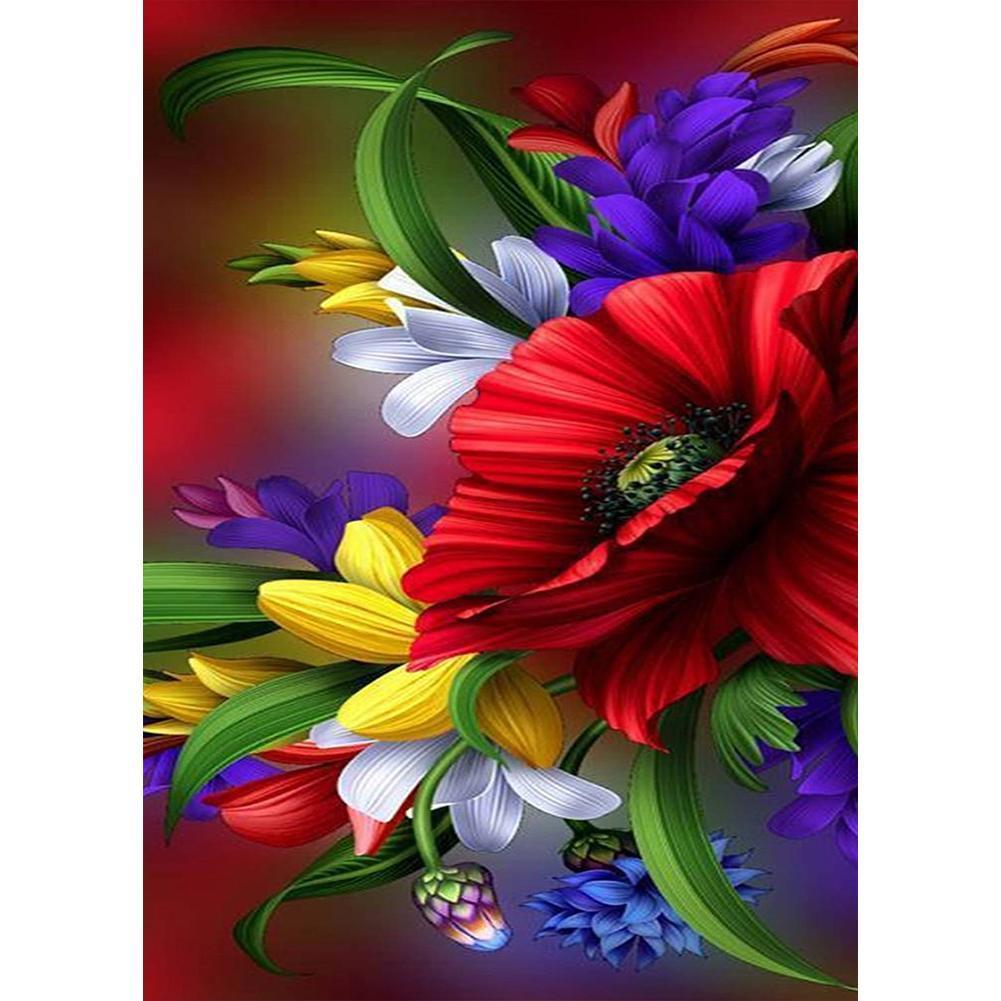 Flowers  - Full Drill Round Drill - 30x40cm