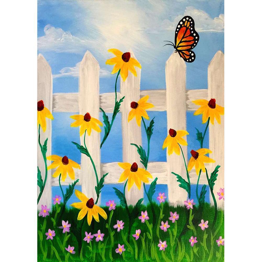 Flowers  - Full Drill Round Drill - 30x40cm