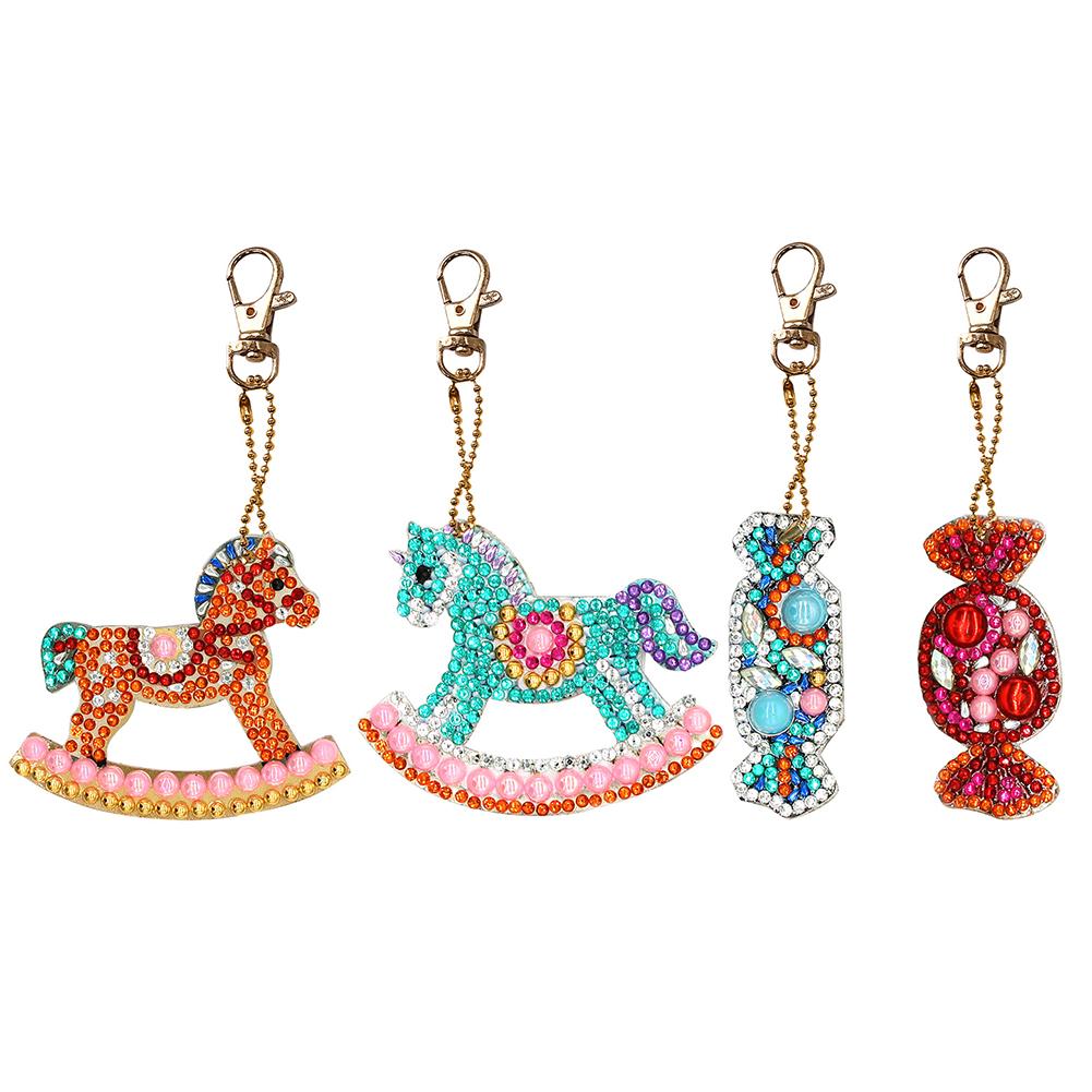 4pcs Trojan Candy DIY Keychain