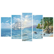 Load image into Gallery viewer, 5pcs Seaside - Full Drill Round Drill - 95x45cm
