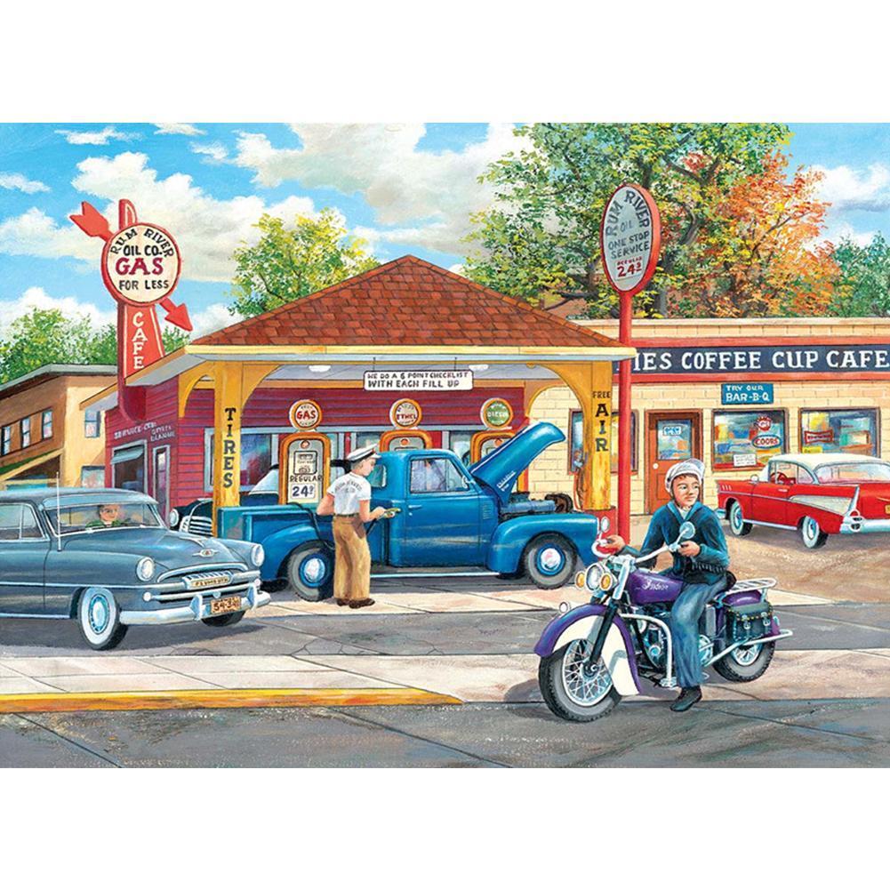 Car Scenery  - Full Drill Round Drill - 40x30cm