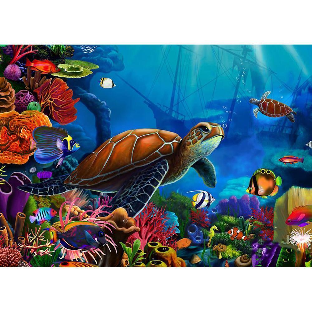 Turtle  - Full Drill Round Drill - 30x40cm