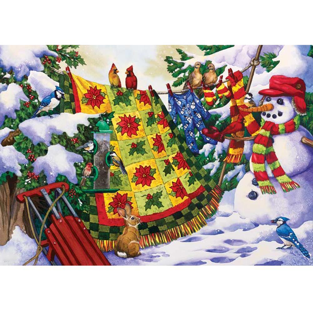 Snowman  - Full Drill Round Drill - 40x30cm