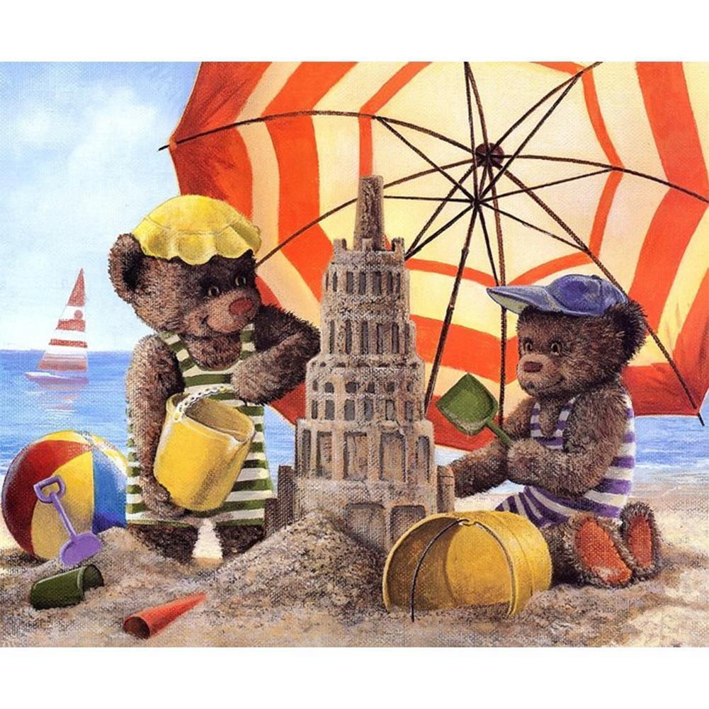 Bear  - Full Drill Round Drill - 35x30cm