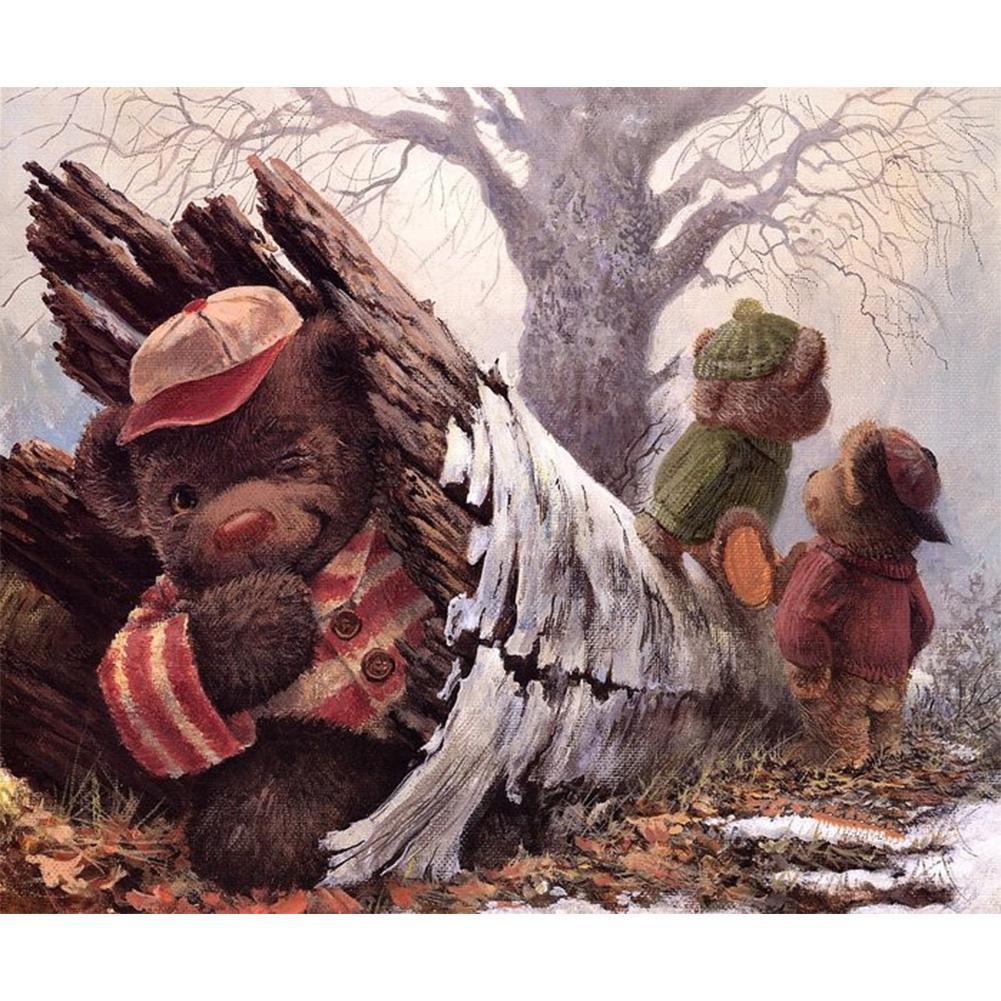 Bear  - Full Drill Round Drill - 35x30cm