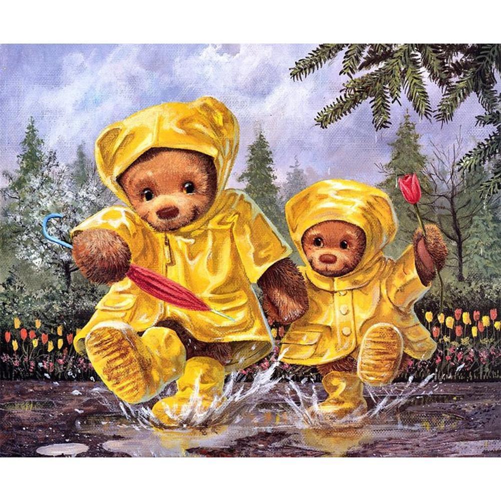 Bear  - Full Drill Round Drill - 35x30cm