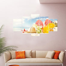 Load image into Gallery viewer, 5pcs/set Beach - Full Drill Round Drill Painting  - 95x45cm
