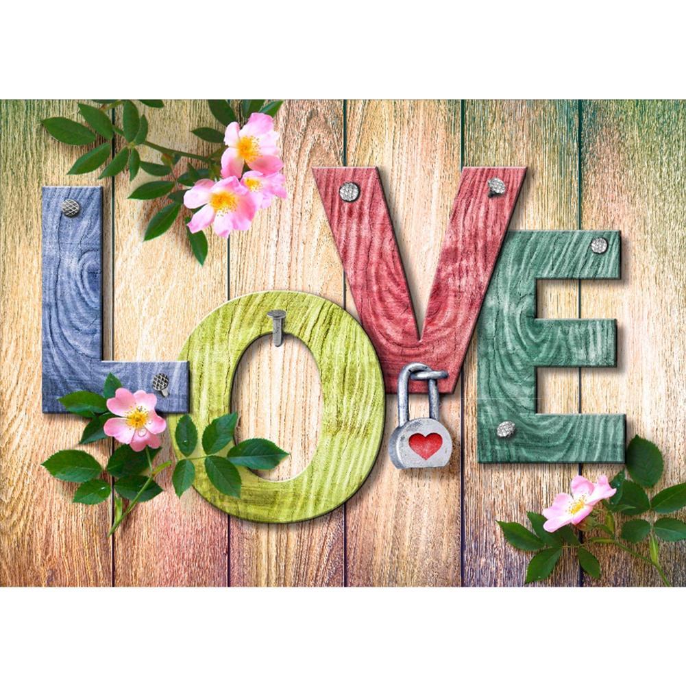 LOVE - Full Drill Round Drill - 40x30cm