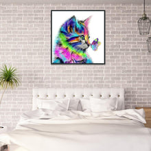 Load image into Gallery viewer, Cat and Butterfly - Full Drill Round Drill - 30x30cm
