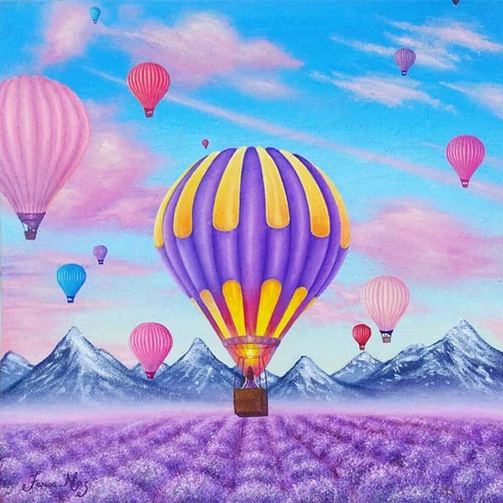 Hot Air Balloon - Full Drill Round Drill - 30x30cm