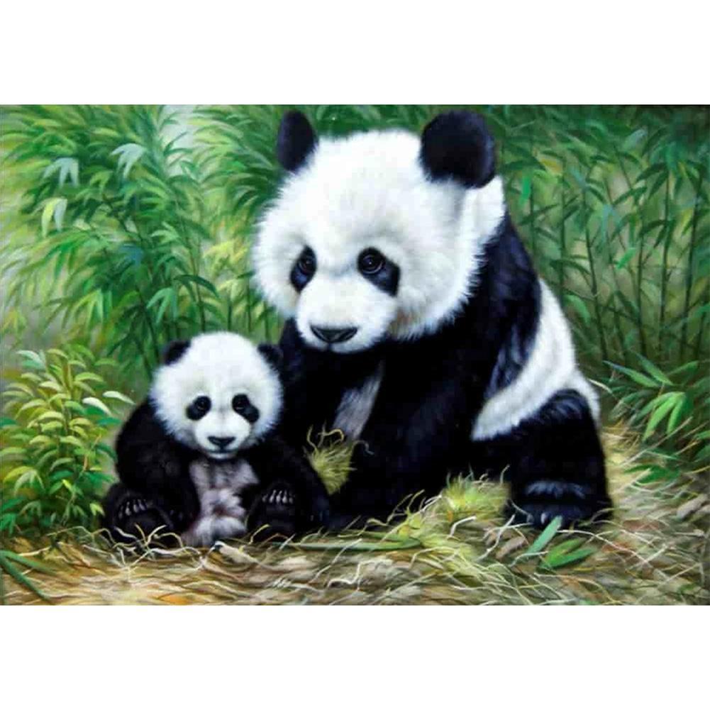 Panda  - Full Drill Round Drill - 30x40cm
