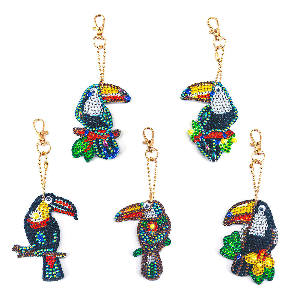 5pcs Toucan DIY Keychain