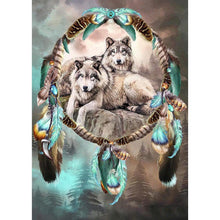 Load image into Gallery viewer, Wolf and Dream Catcher - Full Drill Round Drill - 30x40cm
