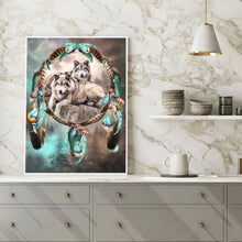 Load image into Gallery viewer, Wolf and Dream Catcher - Full Drill Round Drill - 30x40cm

