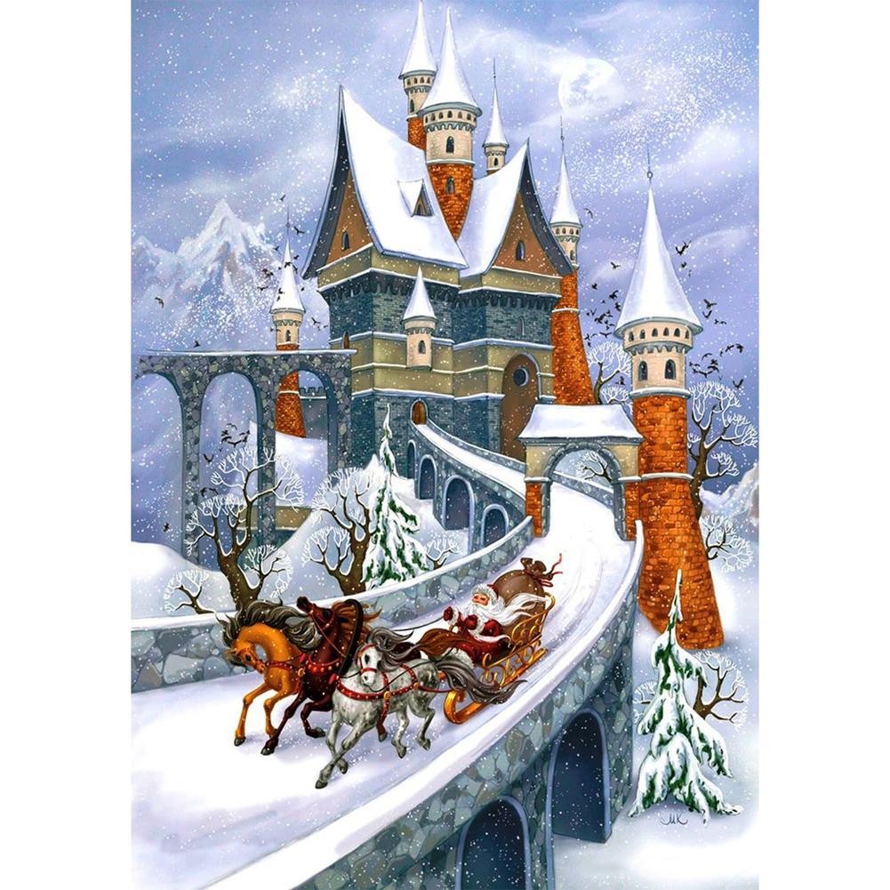 Santa Castle - Full Drill Round Drill - 30x40cm