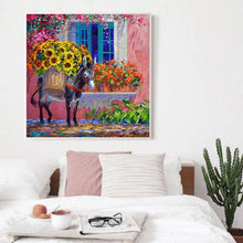 Load image into Gallery viewer, Donkey Flowers - Full Drill Round Drill - 30x30cm
