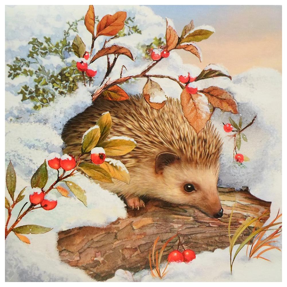 Snow Hedgehog - Full Diamond Painting - 30x30cm