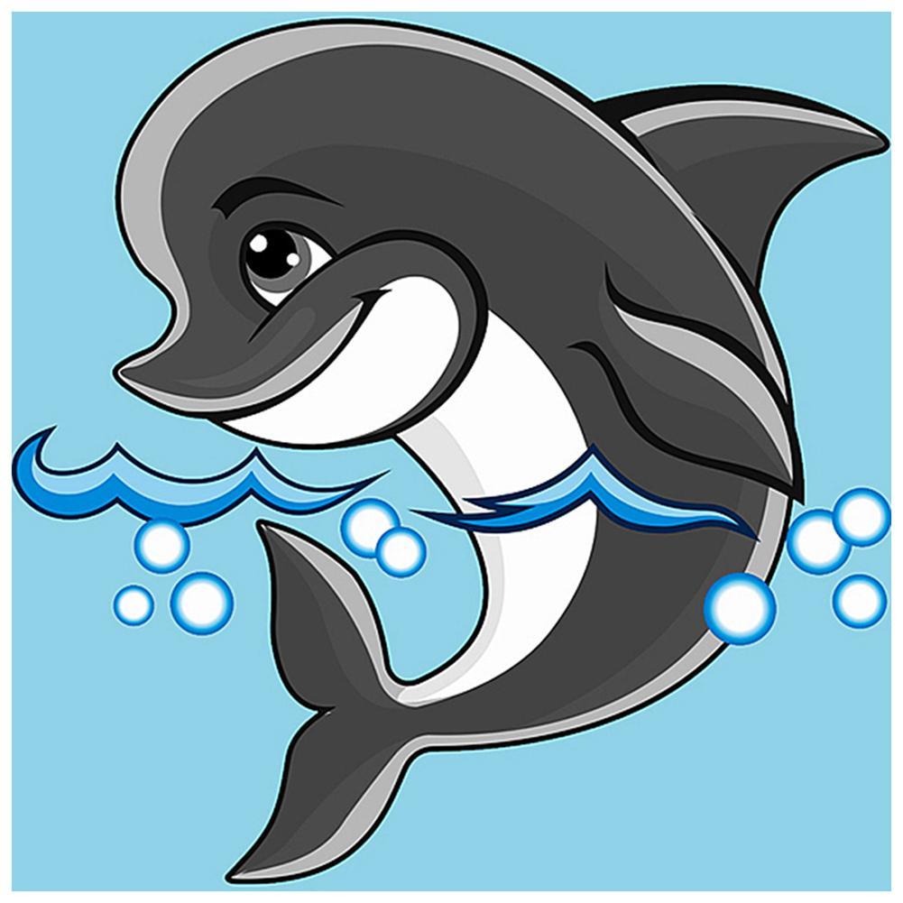 Cute Dolphin - Full Diamond Painting - 30x30cm