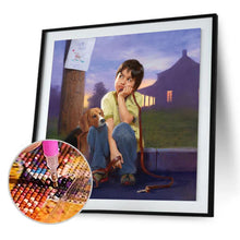 Load image into Gallery viewer, Sitting Kid Dog - Full Diamond Painting - 30x30cm
